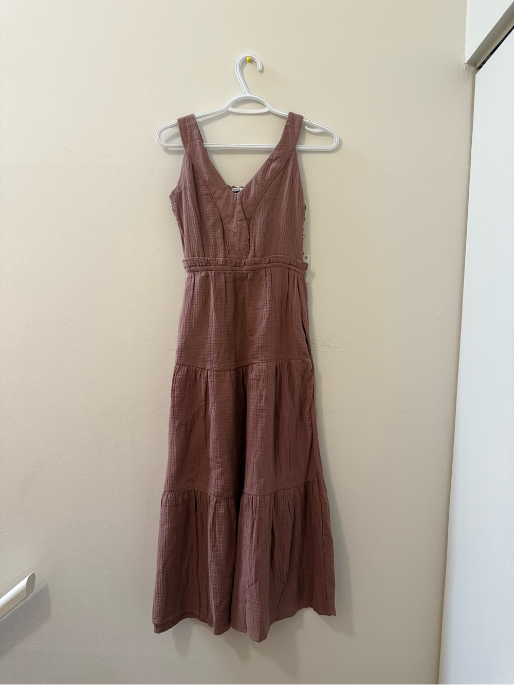 Sleeveless Tiered Maxi Dress in Dusty Rose